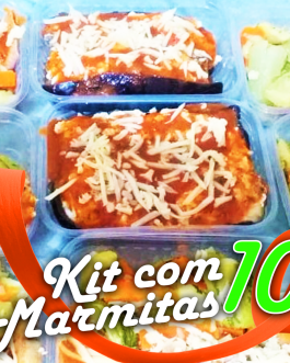 Kit com 10 marmitas (5 sabores)